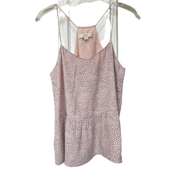 Ann Taylor Loft Women's Polka Dot Top Blush Pink/Beige Size SP - Picture 2 of 9